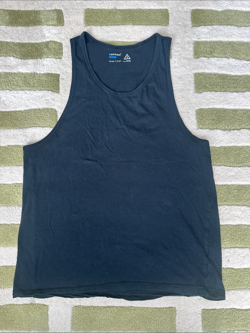 Topman Navy Blue Men's Tank Top - Classic Sleeveless Tee